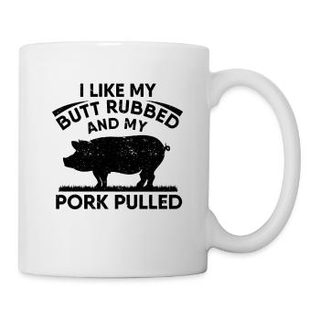 BBQ Pulled Pork Schwein Grill - Tasse - Weiß - Rechts