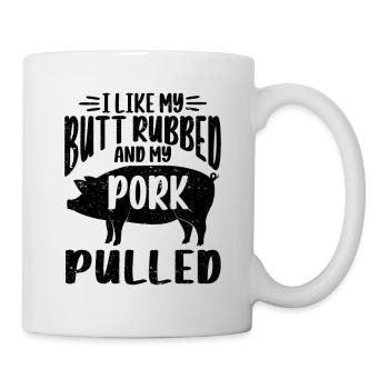 BBQ Pulled Pork Schwein Grill - Tasse - Weiß - Rechts