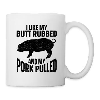 BBQ Pulled Pork Schwein Grill - Tasse - Weiß - Rechts