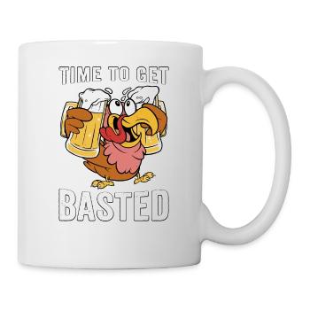 Il est temps de se faire arroser drôle de dinde de Thanksgiving - Mug blanc - blanc - Droite