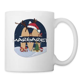 Génial Margaret nom w chapeau de père Noël dans le thème de Noël - Mug blanc - blanc - Droite