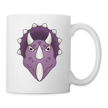 Triceratops Dino Kopf Dinosaurier - Tasse - Weiß - Rechts