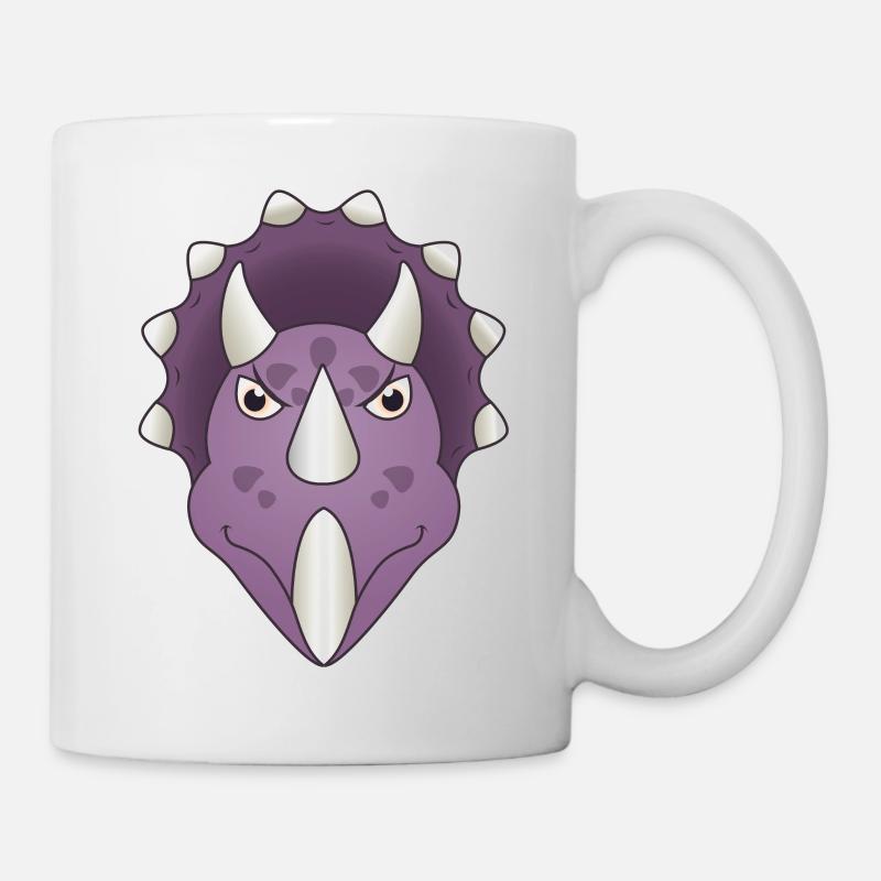 Triceratops Dino Kopf Dinosaurier - Tasse - Weiß