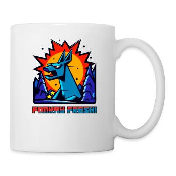 A fresh funky cartoon style woodland creature - Mug - white - Right