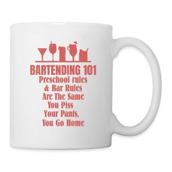 Bartending 101 Barman Cocktail Bartender - Tasse - Weiß - Rechts