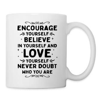 Encouragez la foi dont l’amour ne doute jamais - Mug blanc - blanc - Droite