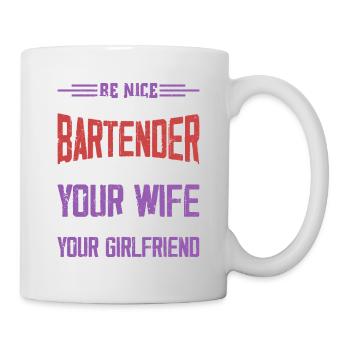Be Nice To The Bartender Bartender Cocktail Barman - Mug - white - Right