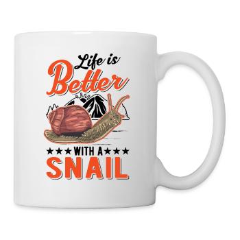 Life is better with a snail - Mug - white - Right
