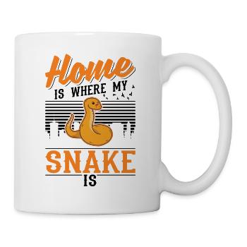 Zuhause ist wo meine Schlange ist - Tasse - Weiß - Rechts
