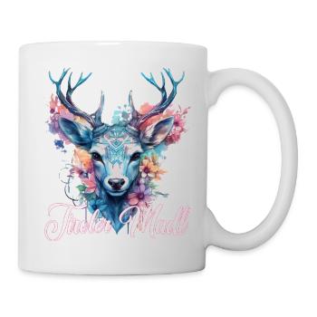 Tiroler Madl mit Hirsch - Tasse - Weiß - Rechts