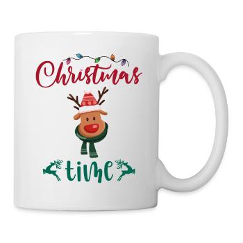 Frohe Weihnachten ein Elch Rentier Christmas time - Tasse - Weiß - Rechts