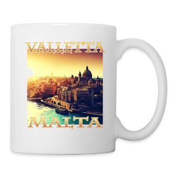 Coucher de soleil à La Valette : City Harbour à - Mug blanc - blanc - Droite