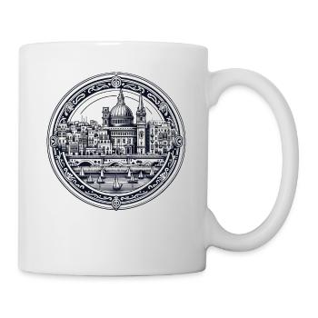 Historisches Valletta: Hafenansicht und - Tasse - Weiß - Rechts