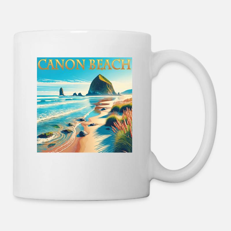 Cannon Beach Oregon Strandurlaub Design - Tasse - Weiß