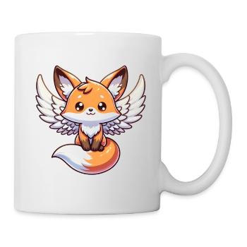 Ange renard roux céleste avec des ailes mystiques - Mug blanc - blanc - Droite