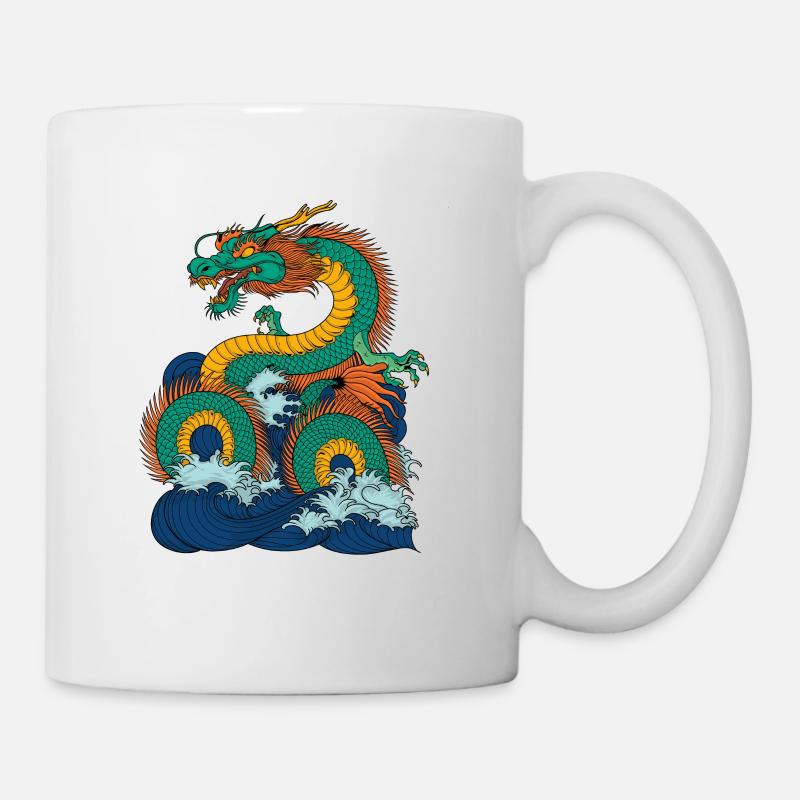 Japanischer Meeresgott Ryujin - Tasse - Weiß