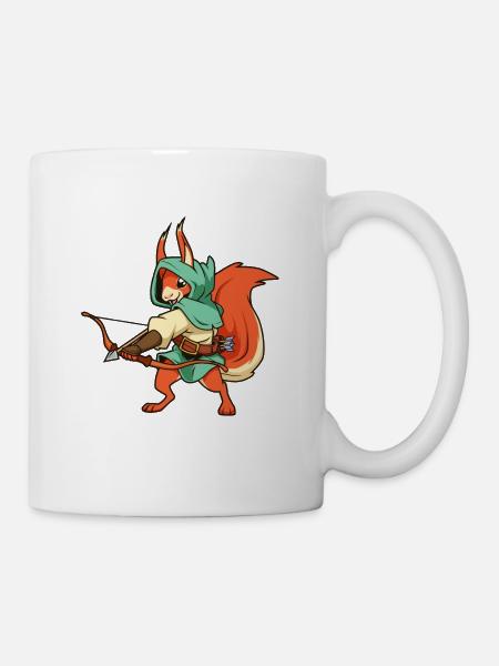 Rollenspiel-Charakter - Waldläufer - Eichhörnchen - Tasse - Weiß