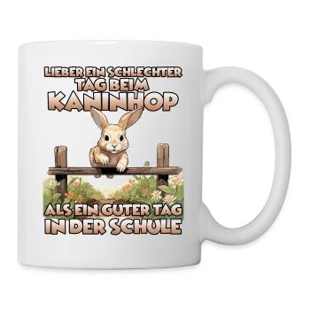 Training mal anders: Kaninhop für Zwergkaninchen - Tasse - Weiß - Rechts