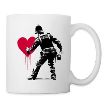 Police StreetArt Heart - Mug - white - Right