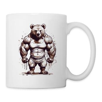 Bodybuilder Ours Papa Force Muscles Amour - Mug blanc - blanc - Droite