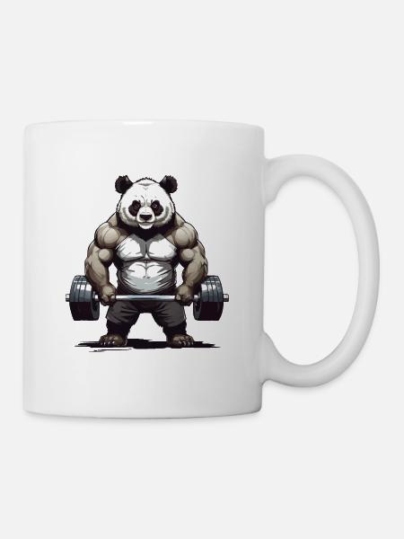 Conception de dynamophilie de musculation Panda - Mug blanc - blanc