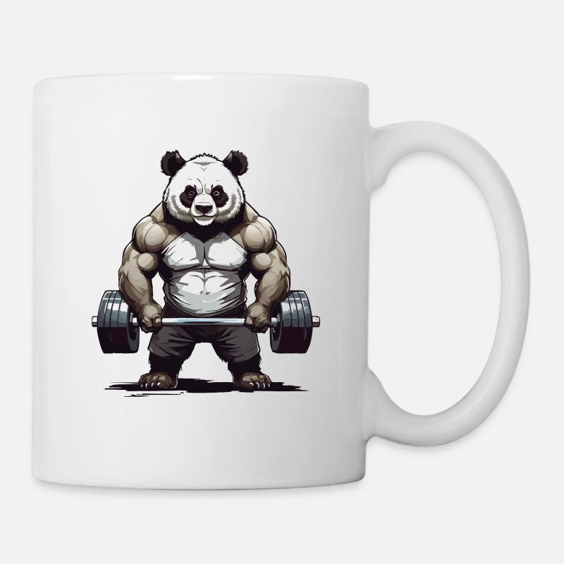 Conception de dynamophilie de musculation Panda - Mug blanc - blanc