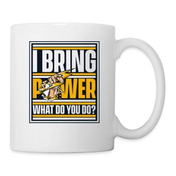 J’apporte de l’énergie Qu’est-ce que tu fais Ingénieur en électronique - Mug blanc - blanc - Droite