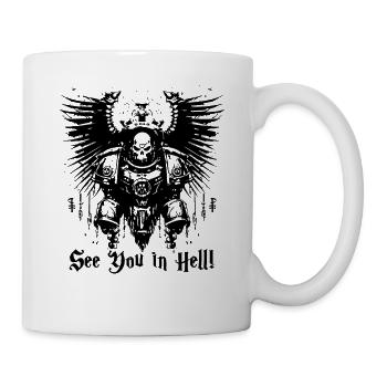 See you in hell, emblem skull - Mug - white - Right