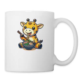 girafe mignonne mange des nouilles ramen ramen ramen - Mug blanc - blanc - Droite