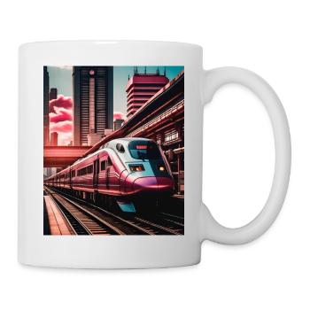 Sonnenuntergang Tokio Japan Zug - Tasse - Weiß - Rechts