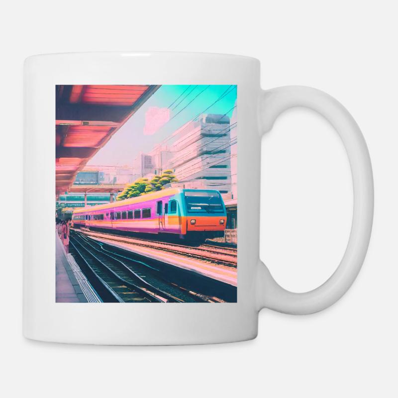 Zug Japan Bahnhof - Tasse - Weiß