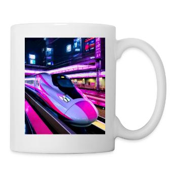 Zug Japan Tokio Nacht - Tasse - Weiß - Rechts
