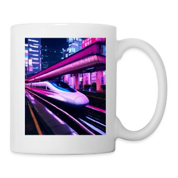 Zug Tokio Japan Nacht - Tasse - Weiß - Rechts