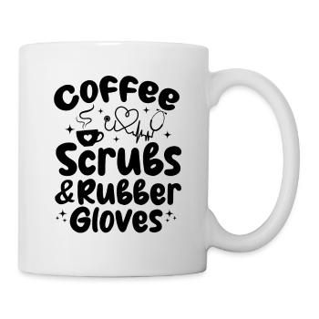 Coffee Scrubs & Rubber Gloves - Nursing Hospital N - Mug - white - Right