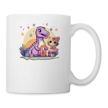 Girl Ballet Dinosaur Cat 6 Years Old 6 - Mug - white - Right