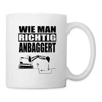 Lustige Sprüche Männer. WIE MAN ANBAGGERT. Flirten - Tasse - Weiß - Rechts