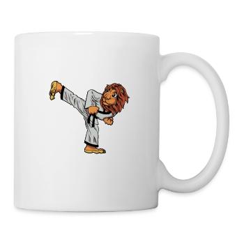 Cartoon Lion Doing Hapkido - Mug - white - Right