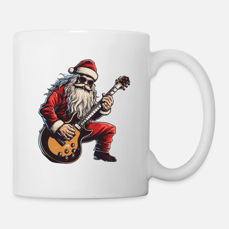 Weihnachtsmann Gitarre Santa - Tasse - Weiß