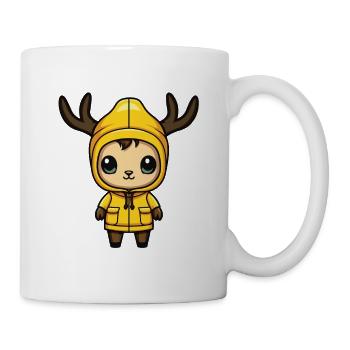Reh Niedlich Comic Winter - Tasse - Weiß - Rechts