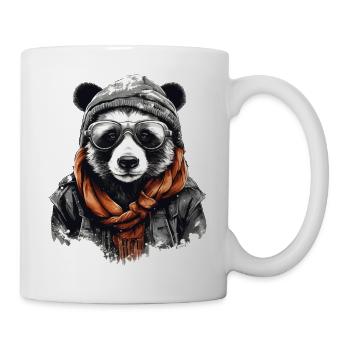 Cool Panda with Glasses & Hat Panda Bear T-Shirt - Mug - white - Right