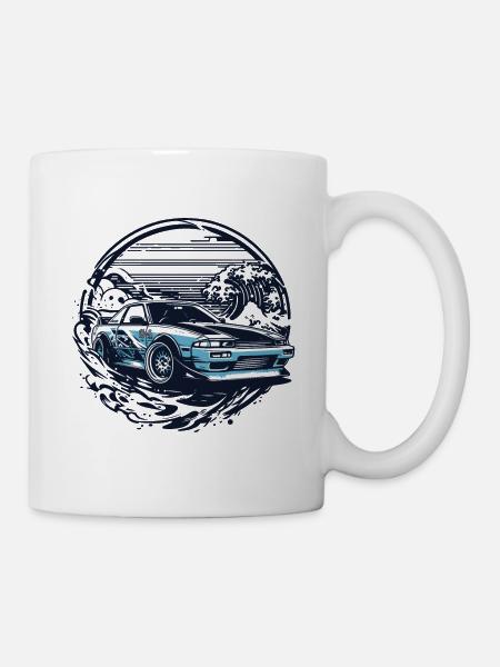 Coche de estilo japonés, JDM - Kop/krus - hvid