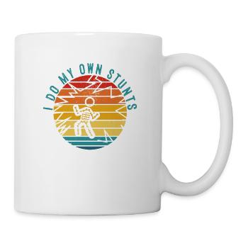 Ich mache meine eigenen Stunts, werde gesund Lustige Verletzung Elektrisch - Tasse - Weiß - Rechts