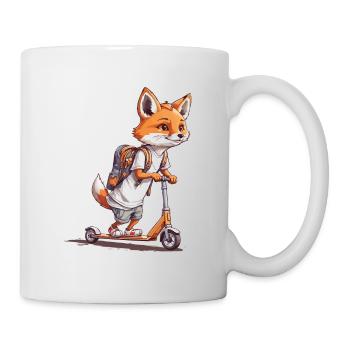 Abenteuer Fuchs Erster Schultag Roller Design - Tasse - Weiß - Rechts