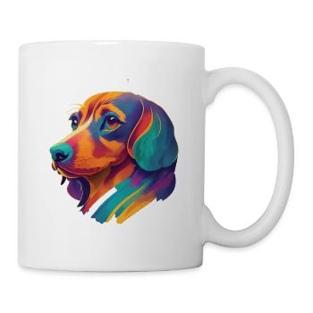 Bunter Dackel Hunde Freund Lebensfreude Hund - Tasse - Weiß - Rechts