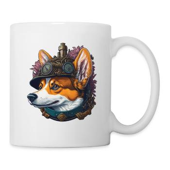 Aesthetic Steampunk Corgi Dog Lover Dog - Mug - white - Right