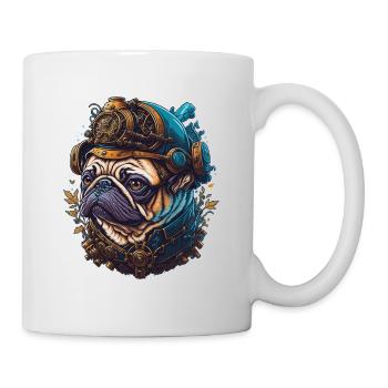 Steampunk Pug Dog Vaporwave Dog Lover - Mug - white - Right