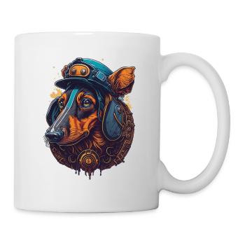 Steampunk Dachshund Dog Design for Dog Lovers - Mug - white - Right