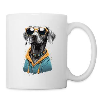 Vintage Weimaraner Hund Ästhetik Hunde Design - Tasse - Weiß - Rechts