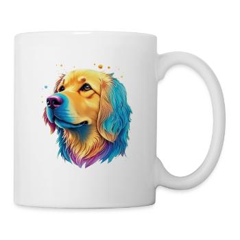 Golden Retriever Hunde Liebhaber Kunst Design - Tasse - Weiß - Rechts