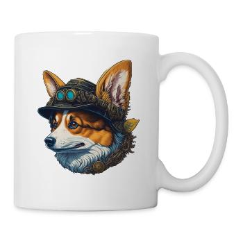 Victorian Steampunk Corgi Dog Design - Mug - white - Right